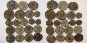 Lot of 20 AE late roman coins, including Licinius I&II, Gratian, Theodosius, Honorius, Arcadius / SOLD AS SEEN.