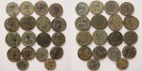 Lot of 18 AE late roman coins, including Constantine I family / SOLD AS SEEN.
