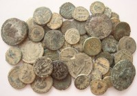 Lot of 57 AE late roman coins, including provincial, greek / SOLD AS SEEN.
