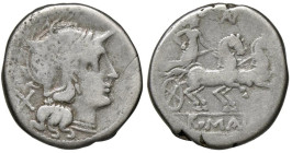 ROMANE REPUBBLICANE - AURELIA - Aurelius (194-190 a.C.) - Denario B. 1; Cr. 136/1 (AG g. 3,72)

 

MB