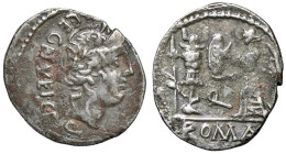 ROMANE REPUBBLICANE - EGNATULEIA - C. Egnatuleius C. f. (97 a.C.) - Quinario B. 1; Cr. 333/1 (AG g. 1,66)

 

BB/qBB