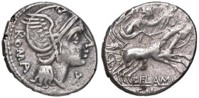 ROMANE REPUBBLICANE - FLAMINIA - L. Flaminius Chilo (109-108 a.C.) - Denario B. 1; Cr. 302/1 (AG g. 3,91)

 

qBB