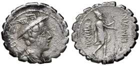 ROMANE REPUBBLICANE - MAMILIA - C. Mamilius Limetanus (82 a.C.) - Denario serrato B. 6; Cr. 362/1 (AG g. 3,64)

 

qBB