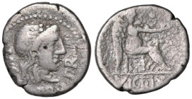 ROMANE REPUBBLICANE - PORCIA - M. Porcius Cato (47-46 a.C.) - Quinario B. 11; Cr. 462/2 (AG g. 1,76)M CATO PRO PR

 M CATO PRO PR - 

qBB