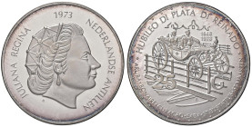 ESTERE - ANTILLE OLANDESI - Juliana (1948-1980) - 25 Gulden 1973 - 25° anniversario di regno Kr. 14 AG

 

FS