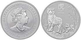 ESTERE - AUSTRALIA - Elisabetta II (1952-2022) - Dollaro 2022 - Anno della tigre AG

 

FS