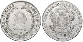 ESTERE - AUSTRIA - Francesco II (1792-1806) - 20 Kreuzer 1806 B Kr. 2140 AG

 

BB/BB+