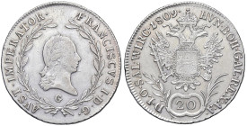 ESTERE - AUSTRIA - Francesco I Imperatore (1806-1835) - 20 Kreuzer 1809 G Kr. 2141 AG

 

qBB/BB+