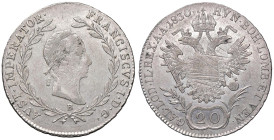 ESTERE - AUSTRIA - Francesco I Imperatore (1806-1835) - 20 Kreuzer 1830 B Kr. 2145 AG Striature al R/

 Striature al R/

BB+