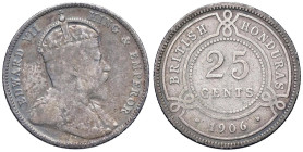 ESTERE - HONDURAS BRITANNICO - Edoardo VII (1901-1910) - 25 Cents 1906 Kr. 12 AG

 

qBB