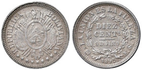 ESTERE - BOLIVIA - Repubblica (1825) - 10 Centavos 1895 AG

 

SPL