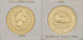 AUSTRALIA Elisabetta II (1952-2022) 50 Dollari 1987 - KM 97 AU (g 15,50) In confezione originale.
FDC
