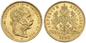 AUSTRIA Francesco Giuseppe d'Asburgo Lorena (1848-1916) 8 Fiorini 1892 - KM 2269 AU (g 6,46)
SPL-FDC