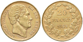 BELGIO Leopoldo I (1831-1865) 20 Franchi 1865 - KM 23 AU (g 6,42) Colpetti al bordo.
BB-SPL
