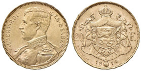 BELGIO Alberto (1909-1934) 20 Franchi 1914 - KM 78 AU (g 6,47)
SPL