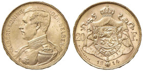 BELGIO Alberto (1909-1934) 20 Franchi 1914 - KM 79 AU (g 6,47)
SPL