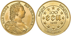 BELGIO Baldovino I (1951-1993) 100 Ecu 1989 - KM 175 AU (g 31,25)
FDC