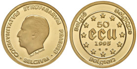 BELGIO Baldovino I (1951-1993) 50 Ecu 1993 - KM 213 AU (g 15,63) Graffietto sul collo.
PROOF