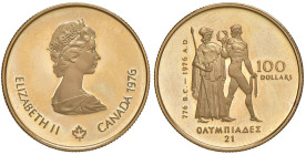 CANADA Elisabetta II (1952-2022) 100 Dollari 1976 21° Olimpiadi Montréal - KM 116 AU (g 13,40)
PROOF