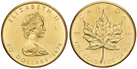 CANADA Elisabetta II (1952-2022) 50 Dollari 1979 - KM 125 AU (g 31,25) Segnetti.
SPL