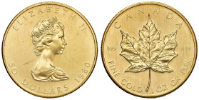 CANADA Elisabetta II (1952-2022) 50 Dollari 1980 - KM 125 AU (g 31,18)
qFDC