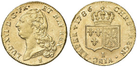 FRANCIA Luigi XVI (1774-1792) Doppio luigi 1786 I Limoges - Gad. 363 AU (g 15,22) Tracce di limatura sul bordo.
qSPL