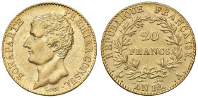 FRANCIA Napoleone primo console (1799-1804) 20 Franchi An. 12 A Parigi - Gad. 1020 AU (g 6,41)
BB