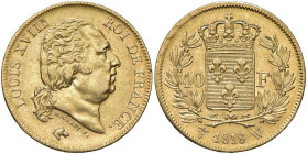 FRANCIA Luigi XVIII (1815-1824) 40 Franchi 1818 W Lille - Gad. 1092 AU (g 12,89)
BB+