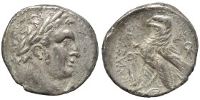 PHOENICIA. Tyre. 126/5 BC-AD 65/6. Shekel (silver, 11.75 g, 28 mm). Laureate head of Melkart right, [lion skin around neck]. Rev. TVPOV IEPAΣ KAI AΣVΛ...