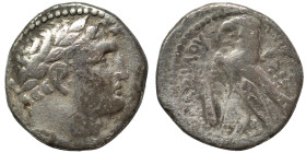 PHOENICIA. Tyre. 126/5 BC-AD 65/6. Half Shekel (silver, 6.11 g, 19 mm). Laureate head of Melkart right, lion skin around neck. Rev. [TVPOV IEPAΣ KAI A...