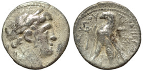 PHOENICIA. Tyre. 126/5 BC-AD 65/6. Half Shekel (silver, 6.43 g, 22 mm). Laureate head of Melkart right, lion skin around neck. Rev. [TVPOV IEPAΣ KAI A...