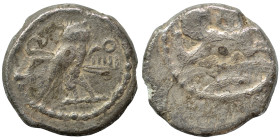 PHOENICIA. Tyre. ‘Uzzimilk, circa 349-332 BC. Shekel (silver, 8.25 g, 20 mm). Deity, holding reins in his right hand and bow in his left, riding hippo...