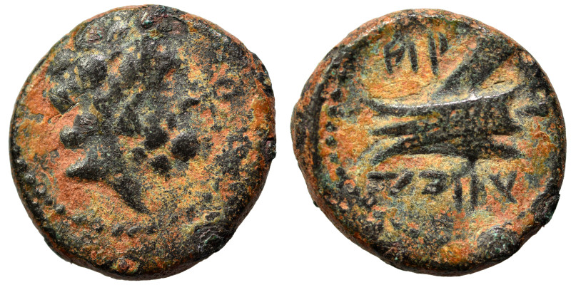 PHOENICIA. Arados. Circa 137-51 BC. Ae (bronze, 3.19 g, 16 mm). Laureate head of...