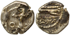 PHOENICIA. Sidon. Ba'alšillem II, circa 401-366 BC. 1/16 Shekel (silver, 0.74 g, 8 mm). Phoenician galley left, waves below. Rev. Persian king or hero...