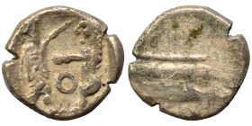 PHOENICIA. Sidon. Ba'alšillem II, circa 401-366 BC. 1/16 Shekel (silver, 0.63 g, 9 mm). Phoenician galley left, waves below. Rev. Persian king or hero...