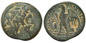 PTOLEMAIC KINGS of EGYPT. Ptolemy II Philadelphos, 285-246 BC. Ae Obol (bronze, 14.51 g, 28 mm), Alexandria. Laureate head of Zeus right. Rev. ΒΑΣΙΛΕΩ...