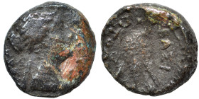 PTOLEMAIC KINGS of EGYPT. Berenike II, circa 244/3-221 BC. Chalkous (bronze, 2.17 g, 13 mm), Herakleia by the Sea or Seleukeia in Pieria. Diademed and...