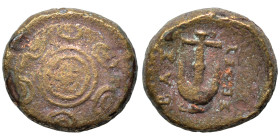 SELEUKID KINGS of SYRIA. Seleukos I Nikator, 312-281 BC. Ae (bronze, 2.20 g, 12 mm), Antioch on the Orontes. Macedonian shield. Rev. BAΣΙ ΣΕΛΕΥ Anchor...