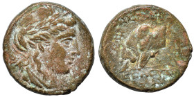 SELEUKID KINGS of SYRIA. Seleukos II Kallinikos, 246-226 BC. Ae (bronze, 2.87 g, 15 mm), ΔEΛ Mint, associated with Antioch. Laureate head of Apollo ri...