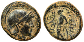 SELEUKID KINGS of SYRIA. Seleukos II Kallinikos, 246-226 BC. Ae (bronze, 4.58 g, 18 mm), Sardes. Helmeted head of Athena right. Rev. ΒΑΣΙΛΕΩΣ ΣΕΛΕΥΚΟΥ...