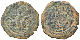 CRUSADERS. Principality of Antioch. Roger of Salerno, regent, 1112-1119. Follis (bronze, 3.96 g, 23 mm). St. George, nimbate, on horseback to right, s...