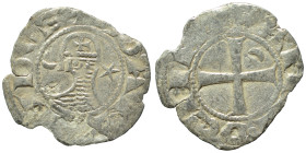 CRUSADERS. Principality of Antioch. Bohémond III, 1163-1201. Denier (silver, 0.62 g, 17 mm). +BOAMVNDVS Helmeted head of a knight to left flanked by c...