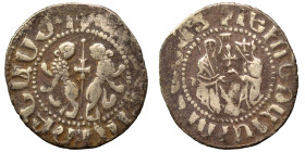 ARMENIA. Cilician Armenia. Royal. Levon I 1198-1219. Tram (silver, 2.79 g, 22 mm). Coronaton issue. The Virgin standing facing, receiving Levon kneeli...