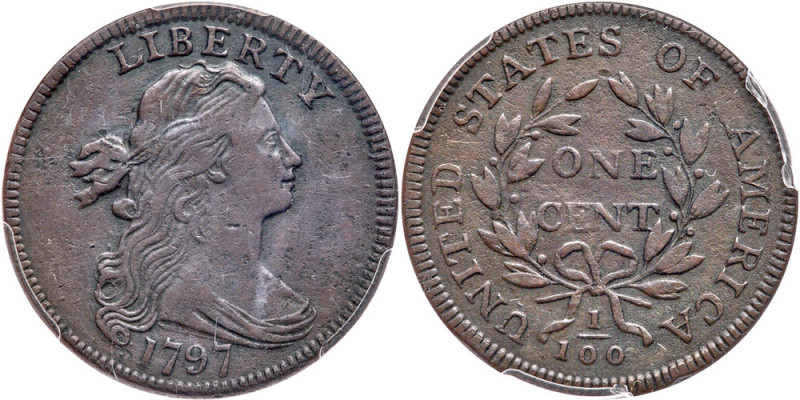 1797. Reverse of 1797, stems. PCGS Genuine. Enviromental Damage-VF Detail. Unifo...