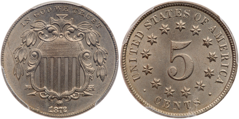 1872. PCGS graded MS-66. Mostly untoned and well struck, this coin is a conditio...