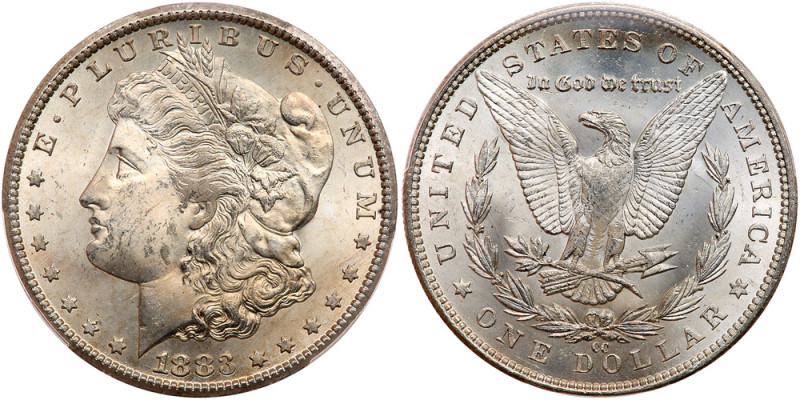 1883-CC. PCGS graded MS-63. A nice frosty creamy-white example (PCGS # 7144) Est...