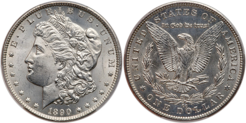 1890-CC. PCGS Genuine. Cleaned-UNC Detail. This coin is well struck, fully white...