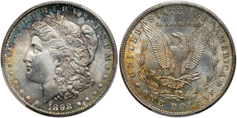 1898-O. PCGS graded MS-65. A brilliant frosty white gem with lovely natural mult...