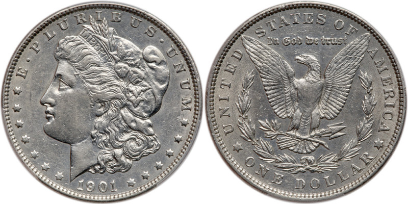 1901. PCGS Genuine. Cleaned-XF Detail. Has the look of an AU example (PCGS # 727...