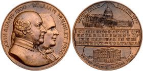 1900. John Adams and William McKinley Mint Bronze Medal 44 mm. UNC
